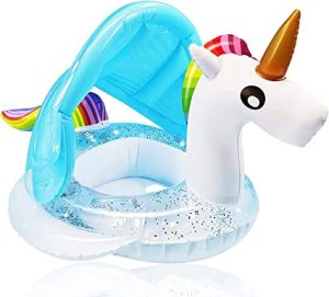 flotador bebe con sombrilla unicornio