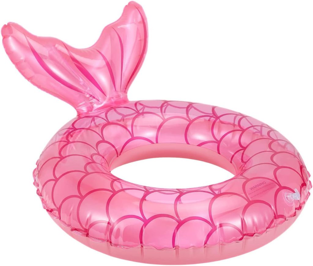 flotador sirena anillo rosa